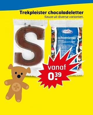 Aanbiedingen Trekpleister chocoladeletter - Huismerk - Trekpleister - Geldig van 24/10/2017 tot 29/10/2017 bij Trekpleister