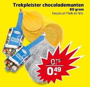 Aanbiedingen Trekpleister chocolademunten - Huismerk - Trekpleister - Geldig van 24/10/2017 tot 29/10/2017 bij Trekpleister