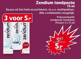 Aanbiedingen Tandpasta tandvlees protect - Zendium - Geldig van 24/10/2017 tot 29/10/2017 bij Trekpleister