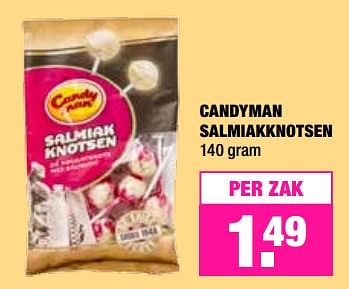 Aanbiedingen Candyman salmiakknotsen - Candy Man - Geldig van 23/10/2017 tot 05/11/2017 bij Big Bazar