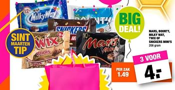 Aanbiedingen Mars, bounty, milky way, twix of snickers mini`s - Huismerk - Big Bazar - Geldig van 23/10/2017 tot 05/11/2017 bij Big Bazar