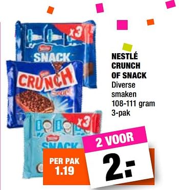 Aanbiedingen Nestlé crunch of snack - Nestlé - Geldig van 23/10/2017 tot 05/11/2017 bij Big Bazar