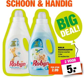 Aanbiedingen Robijn wasverzachter - Robijn - Geldig van 23/10/2017 tot 05/11/2017 bij Big Bazar