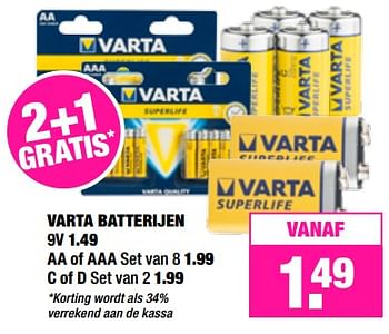 Aanbiedingen Varta batterijen - Varta - Geldig van 23/10/2017 tot 05/11/2017 bij Big Bazar