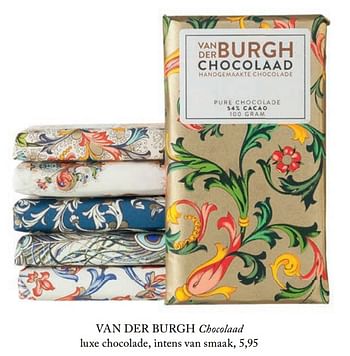 Aanbiedingen Chocolaad luxe chocolade - Van der Burgh - Geldig van 05/09/2017 tot 31/12/2017 bij De Bijenkorf