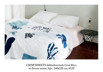 Aanbiedingen Crisp sheets dekbedovertrek coral blues - Crisp Sheets - Geldig van 08/10/2017 tot 23/11/2017 bij De Bijenkorf