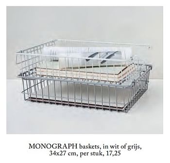 Aanbiedingen Monograph baskets - Monograph - Geldig van 08/10/2017 tot 23/11/2017 bij De Bijenkorf