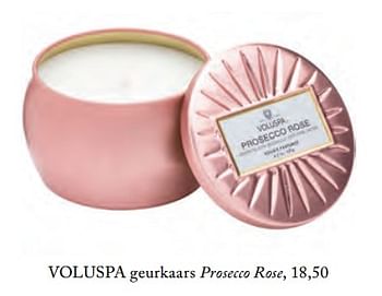 Aanbiedingen Voluspa geurkaars prosecco rose - Voluspa - Geldig van 08/10/2017 tot 23/11/2017 bij De Bijenkorf