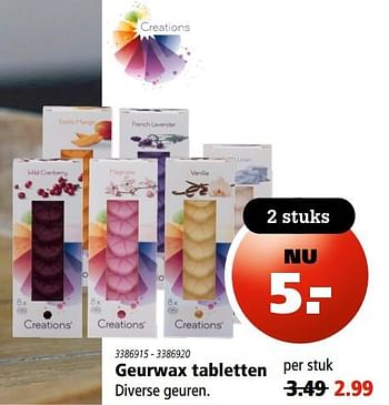 Aanbiedingen Geurwax tabletten - Huismerk - Marskramer - Geldig van 19/10/2017 tot 01/11/2017 bij Marskramer
