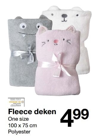 Aanbiedingen Fleece deken - Huismerk - Zeeman  - Geldig van 28/10/2017 tot 11/11/2017 bij Zeeman
