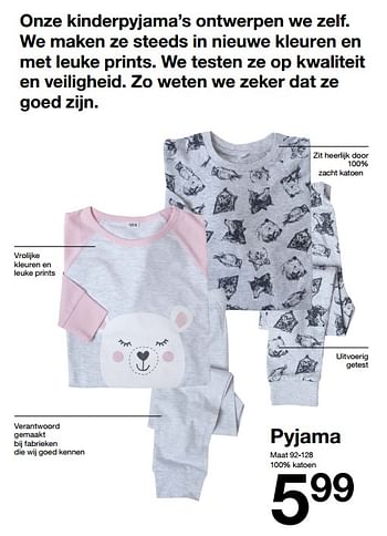 Aanbiedingen Pyjama - Huismerk - Zeeman  - Geldig van 28/10/2017 tot 11/11/2017 bij Zeeman
