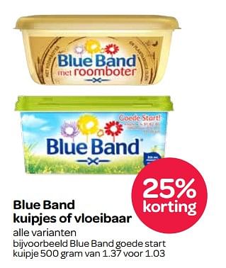 Aanbiedingen Blue band kuipjes of vloeibaar - Blue Band - Geldig van 26/10/2017 tot 01/11/2017 bij Spar