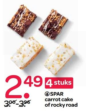 Aanbiedingen Carrot cake of rocky road - Huismerk - Spar  - Geldig van 26/10/2017 tot 01/11/2017 bij Spar