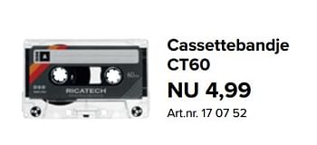 Aanbiedingen Cassettebandje ct60 - Ricatech - Geldig van 23/10/2017 tot 05/11/2017 bij Kijkshop