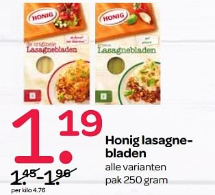 Aanbiedingen Honig lasagnebladen - Honig - Geldig van 26/10/2017 tot 01/11/2017 bij Spar