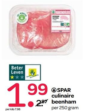 Aanbiedingen Spar culinaire beenham - Spar - Geldig van 26/10/2017 tot 01/11/2017 bij Spar