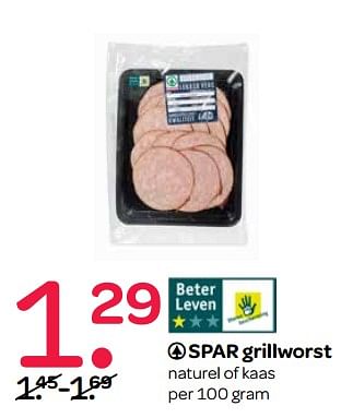 Aanbiedingen Spar grillworst - Spar - Geldig van 26/10/2017 tot 01/11/2017 bij Spar