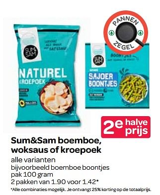 Aanbiedingen Sum+sam boemboe, woksaus of kroepoek - Sum&amp;Sam - Geldig van 26/10/2017 tot 01/11/2017 bij Spar