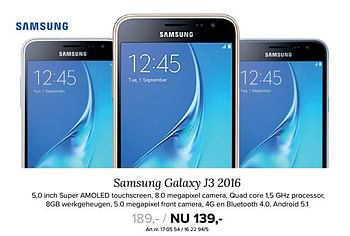 Aanbiedingen Samsung galaxy j3 2016 - Samsung - Geldig van 23/10/2017 tot 05/11/2017 bij Kijkshop