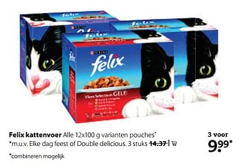 Aanbiedingen Felix kattenvoer - Purina - Geldig van 23/10/2017 tot 05/11/2017 bij Pets Place
