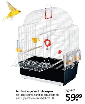 Aanbiedingen Ferplast vogelkooi ibiza open - Ferplast - Geldig van 23/10/2017 tot 05/11/2017 bij Pets Place