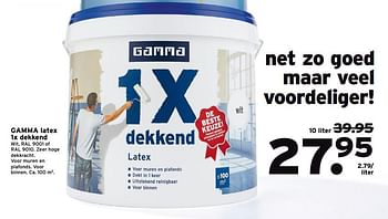 Aanbiedingen Gamma latex 1x dekkend - Gamma - Geldig van 23/10/2017 tot 05/11/2017 bij Gamma