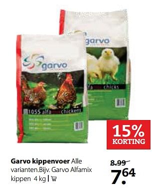 Aanbiedingen Garvo kippenvoer - Garvo - Geldig van 23/10/2017 tot 05/11/2017 bij Pets Place