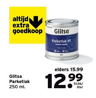 Aanbiedingen Glitsa parketlak - Glitsa - Geldig van 23/10/2017 tot 05/11/2017 bij Gamma