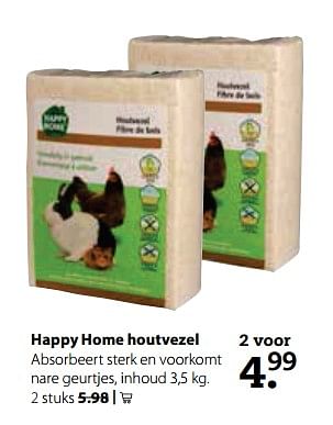 Aanbiedingen Happy home houtvezel - Happy Home - Geldig van 23/10/2017 tot 05/11/2017 bij Pets Place