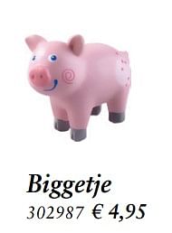 Aanbiedingen Biggetje - Haba - Geldig van 27/10/2017 tot 06/12/2017 bij Multi Bazar