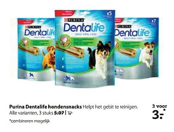 Aanbiedingen Purina dentalife hondensnack - Purina - Geldig van 23/10/2017 tot 05/11/2017 bij Pets Place