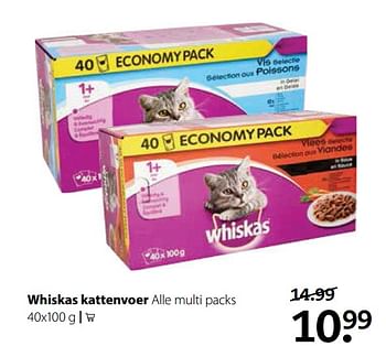 Aanbiedingen Whiskas kattenvoer - Whiskas - Geldig van 23/10/2017 tot 05/11/2017 bij Pets Place