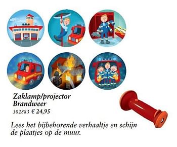 Aanbiedingen Zaklamp-projector brandweer - Haba - Geldig van 27/10/2017 tot 06/12/2017 bij Multi Bazar
