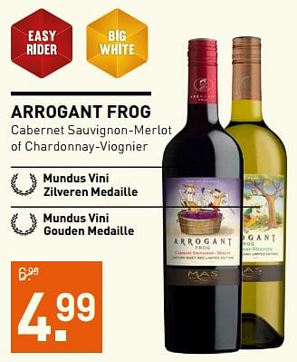 Aanbiedingen Arrogant frog cabernet sauvignon-merlot of chardonnay-viognier - Rode wijnen - Geldig van 23/10/2017 tot 05/11/2017 bij Gall & Gall