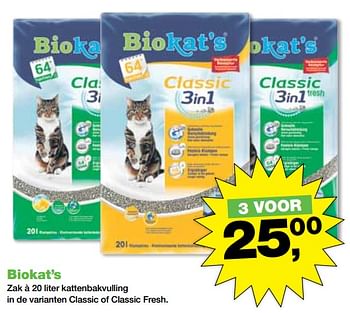 Aanbiedingen Biokat`s kattenbakvulling - Bio kat`s - Geldig van 23/10/2017 tot 05/11/2017 bij Jumper
