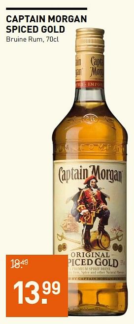 Aanbiedingen Captain morgan spiced gold bruine rum - Captain Morgan - Geldig van 23/10/2017 tot 05/11/2017 bij Gall & Gall