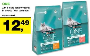 Aanbiedingen One kattenvoeding - Purina - Geldig van 23/10/2017 tot 05/11/2017 bij Jumper