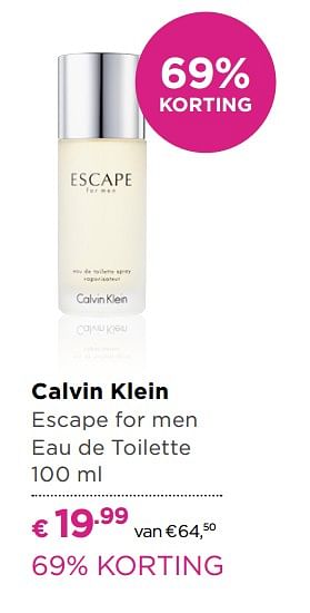 Aanbiedingen Calvin klein escape for men - Calvin Klein - Geldig van 23/10/2017 tot 12/11/2017 bij Ici Paris XL