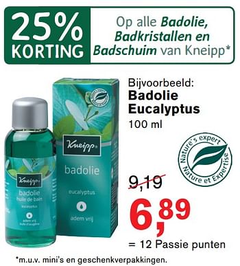 Aanbiedingen Badolie eucalyptus - Kneipp - Geldig van 23/10/2017 tot 12/11/2017 bij Holland & Barrett