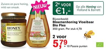 Aanbiedingen Bloemenhoning vloeibaar bio fles - Huismerk - Essenza - Geldig van 23/10/2017 tot 12/11/2017 bij Holland & Barrett