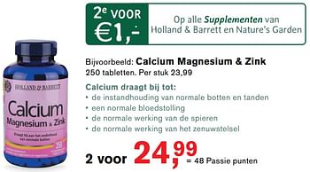 Aanbiedingen Calcium magnesium + zink - Huismerk - Essenza - Geldig van 23/10/2017 tot 12/11/2017 bij Holland & Barrett