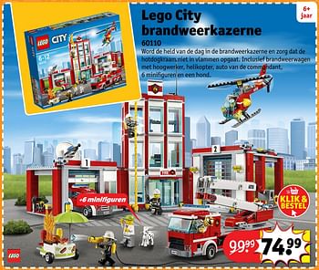 Aanbiedingen Lego city brandweerkazerne 60110 - Lego - Geldig van 23/10/2017 tot 31/12/2017 bij Kruidvat