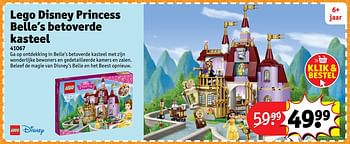 Aanbiedingen Lego disney princess belle`s betoverde kasteel 41067 - Lego - Geldig van 23/10/2017 tot 31/12/2017 bij Kruidvat