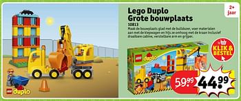 Aanbiedingen Lego duplo grote bouwplaats 10813 - Lego - Geldig van 23/10/2017 tot 31/12/2017 bij Kruidvat