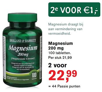 Aanbiedingen Magnesium 200 mg - Huismerk - Essenza - Geldig van 23/10/2017 tot 12/11/2017 bij Holland & Barrett