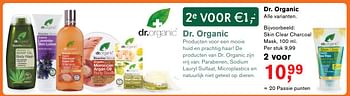 Aanbiedingen Skin clear charcoal mask - Dr. Organic - Geldig van 23/10/2017 tot 12/11/2017 bij Holland & Barrett