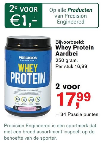 Aanbiedingen Whey protein aardbei - Precision Engineerd - Geldig van 23/10/2017 tot 12/11/2017 bij Holland & Barrett