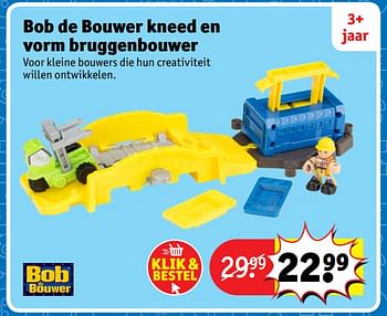 Aanbiedingen Bob de bouwer kneed en vorm bruggenbouwer - Bob de Bouwer - Geldig van 23/10/2017 tot 31/12/2017 bij Kruidvat