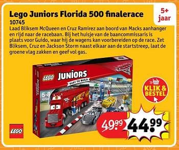 Aanbiedingen Lego juniors florida 500 finalerace 10745 - Lego - Geldig van 23/10/2017 tot 31/12/2017 bij Kruidvat