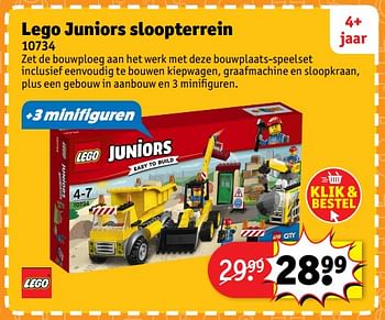 Aanbiedingen Lego juniors sloopterrein 10734 - Lego - Geldig van 23/10/2017 tot 31/12/2017 bij Kruidvat
